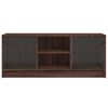 vidaXL Tv-b&auml;nk med glasd&ouml;rrar brun ek 102x37x42 cm