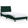 vidaXL Bed Frame with LED without Mattress "Hanko" Dark Green 90x190 cm Velvet