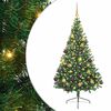 vidaXL Konstgjord F&ouml;rbelyst Julgran med 300 LED-lampor Gr&ouml;n 180 cm PVC