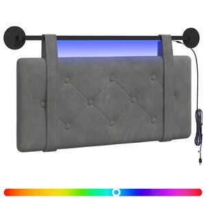vidaXL H&auml;ngande s&auml;nggavel Med LED-lampa M&ouml;rkgr&aring; Sammet