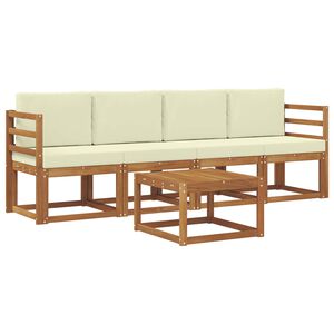 vidaXL Utomhussoffset 5 pcs Naturlig och Gr&auml;dde Massivt Akaciatr&auml;