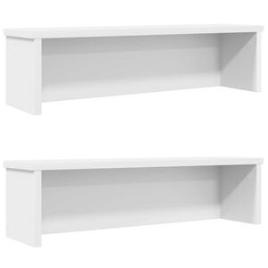 vidaXL K&ouml;ksst&auml;ll stapelbara 2 st vit 50x15x16 cm