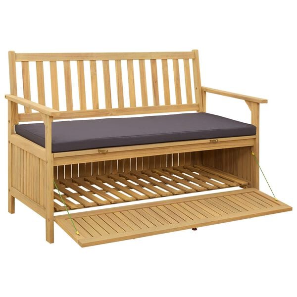 vidaXL F&ouml;rvaringsb&auml;nk med kudde med lagring med d&ouml;rr