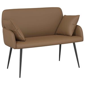 vidaXL Tv&aring;sitssoffa med metallben 2-sits Cappuccino Konstl&auml;der