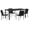 vidaXL Tr&auml;dg&aring;rdsm&ouml;belset 5 pcs Svart och Gr&aring; PE Rattan