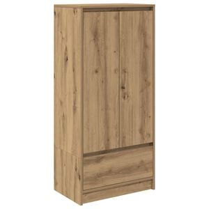 vidaXL Sk&aring;p med l&aring;da hantverksm&auml;ssig ek 55,5x34x119,5 cm