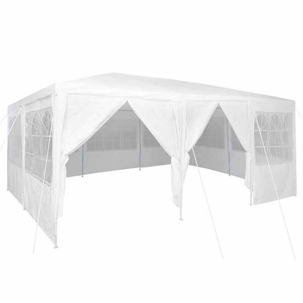 vidaXL Partytält Vit 600 x 400 x 266 cm polyeten