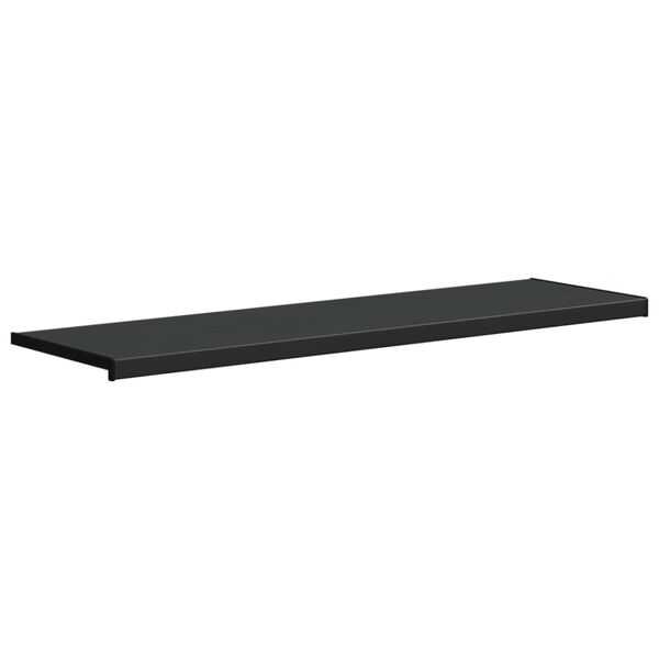 vidaXL F&ouml;nsterbr&auml;da Svart med tr&auml;&aring;dring 140 x 45 x 4,5 cm PVC