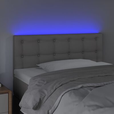 vidaXL Sänggavel LED grå 80x5x78/88 cm konstläder