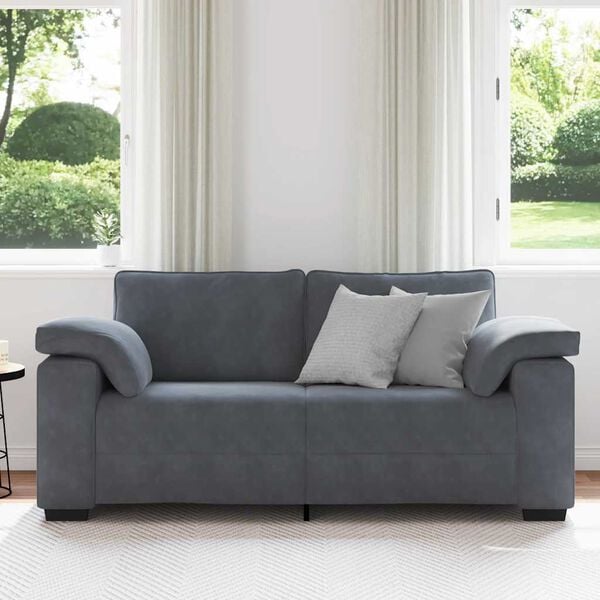vidaXL Loveseat soffa mörkgrå 140 cm sammet