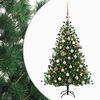 vidaXL Konstgjord julgran med julkulor 150 cm 150 LED-lampor Varmvit