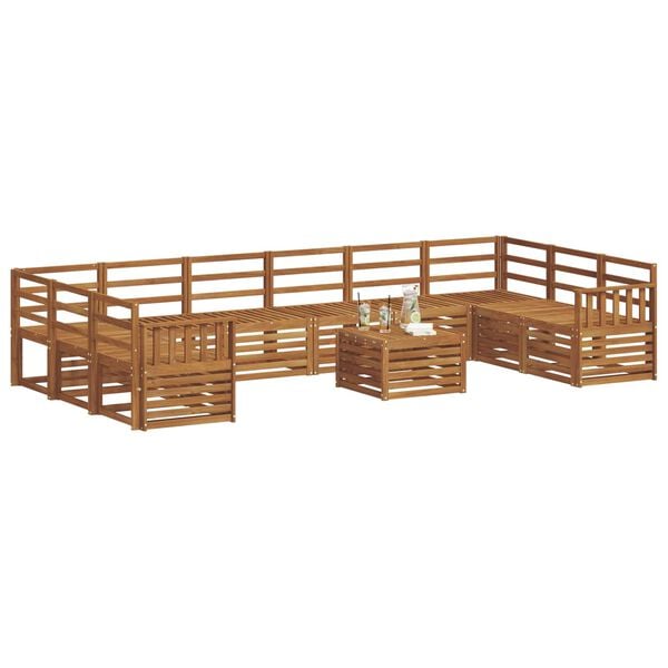 vidaXL Soffgrupper Naturf&auml;rg Massivt Akaciatr&auml;