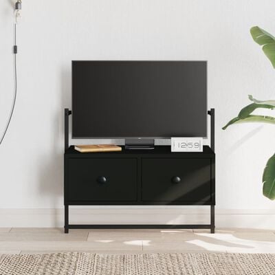 vidaXL Väggmonterad tv-bänk svart 60,5x30x51 cm konstruerat trä