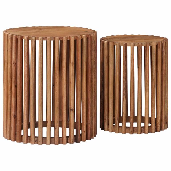 vidaXL Sidobordsset med lagring med d&ouml;rr Brun 40 x 40 x 45 cm