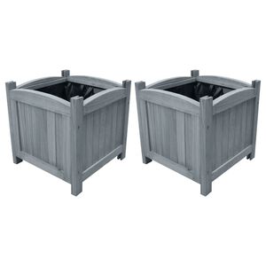vidaXL Odlingsl&aring;dor upph&ouml;jda 2 st 30x30x30 cm massivt grantr&auml;