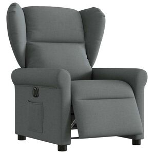 vidaXL Elektrisk reclinerf&aring;t&ouml;lj m&ouml;rkgr&aring; tyg