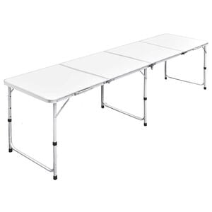 Hopf&auml;llbart campingbord med justerbar h&ouml;jd Aluminium 240 x 60 cm