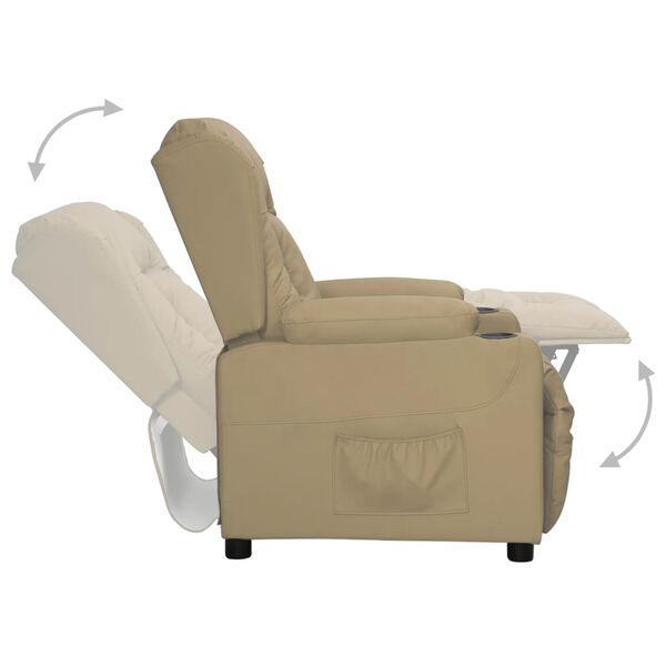 vidaXL Reclinerf&aring;t&ouml;lj cappuccino konstl&auml;der