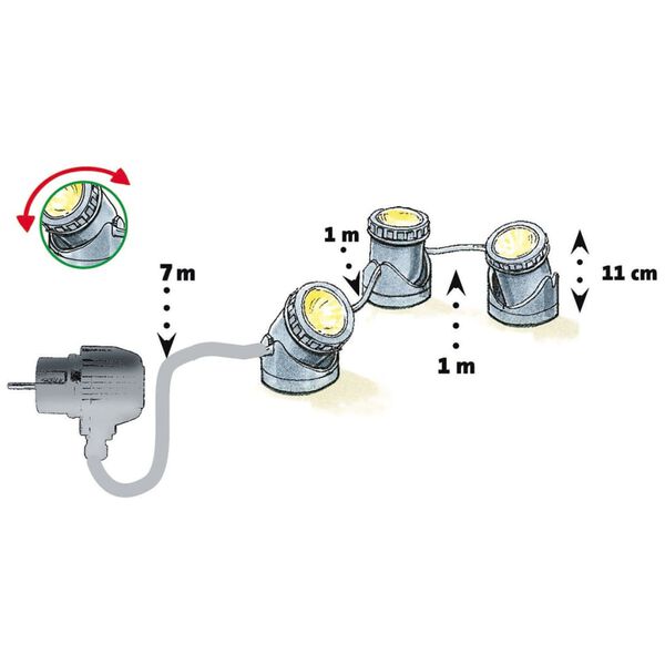 HEISSNER Undervattenspotlights Smartline 3 st 1,5 W