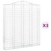 vidaXL Gabioner b&aring;gformade 3 st 200x30x220/240 cm galvaniserat j&auml;rn