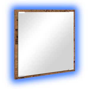 vidaXL LED Badrumsspegel Gammalt tr&auml; 40 x 37 x 8.5 cm Konstruerat tr&auml;