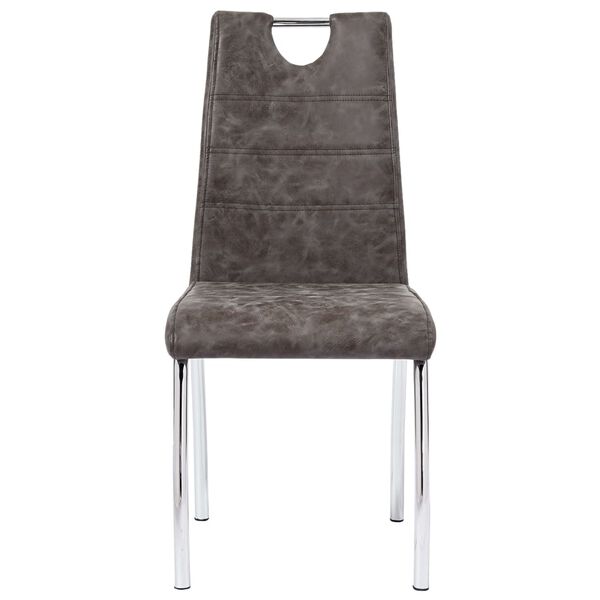 vidaXL Matstolar 2 st brun konstl&auml;der