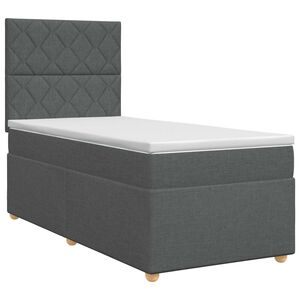 vidaXL Kontinentals&auml;ng med madrass M&ouml;rkgr&aring; 80 x 200 cm Tyg