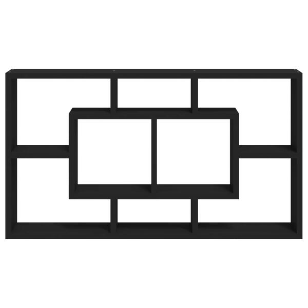 vidaXL Flytande v&auml;gghylla med 8 fack svart