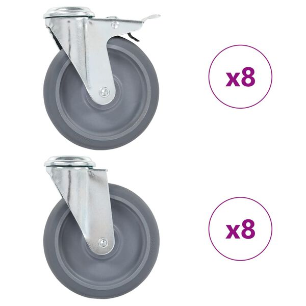 vidaXL L&auml;nkhjul med bulth&aring;l 16 st 125 mm