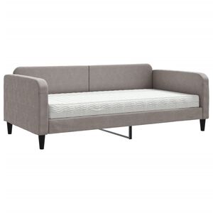 vidaXL Dagb&auml;dd med madrass taupe 100x200 cm tyg