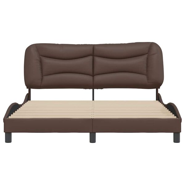 vidaXL Bed Frame without Mattress "Hvar" Brown 160x200 cm Faux Leather