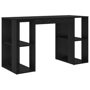 vidaXL Skrivbord Svart Ek Konstruerat tr&auml; 130 x 50,5 x 75 cm