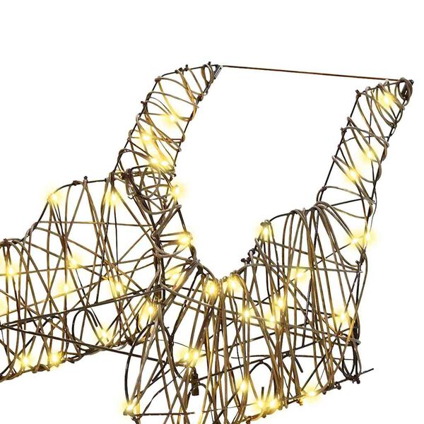 vidaXL Ren Pull Släde Varmvit 52.5 x 28 x 32.5 cm Rotting