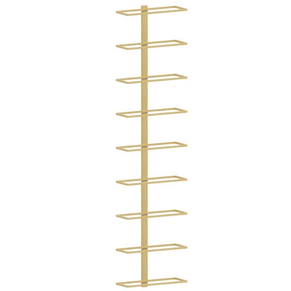 vidaXL V&auml;ggmonterat vinst&auml;ll f&ouml;r 9 flaskor guld j&auml;rn