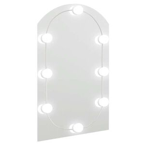 vidaXL Spegel med LED-lampor 60x40 cm glas valvformad