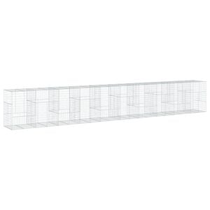 vidaXL Gabionkorg med skydd 1000x100x150 cm galvaniserat j&auml;rn