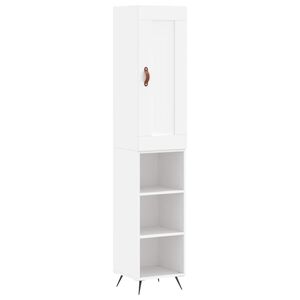 vidaXL H&ouml;gsk&aring;p vit 34,5x34x180 cm konstruerat tr&auml;