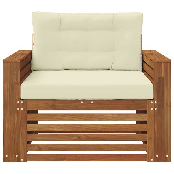 vidaXL Utomhussoffset Massivt akaciatr&auml; och polyester Naturf&auml;rg