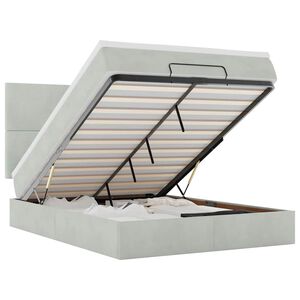 vidaXL Ottoman s&auml;ngram med madrasser ljusgr&aring; 140x190 cm sammet