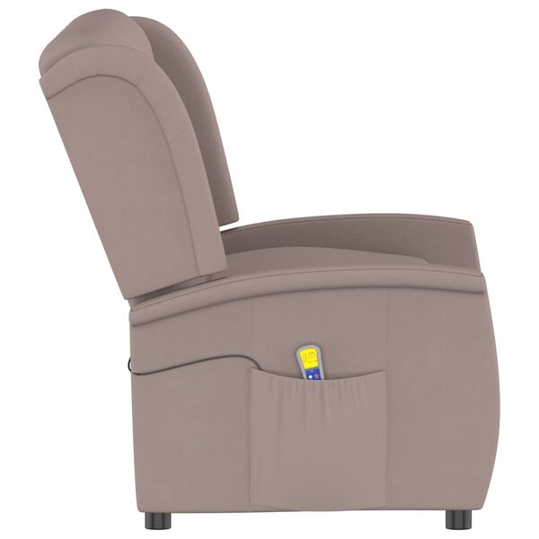 vidaXL Massagef&aring;t&ouml;lj 3-sits taupe mikrofibertyg
