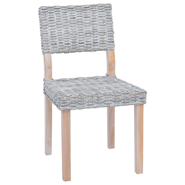 vidaXL Matstol 2 pcs Vit tv&auml;tt 46 x 55 x 84 cm Kubu Rattan