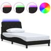 vidaXL Bed Frame with LED without Mattress Black 100x200 cm Fabric