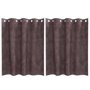 vidaXL Sammetsgardiner 2 st Brun 140 x 140 cm Sammet
