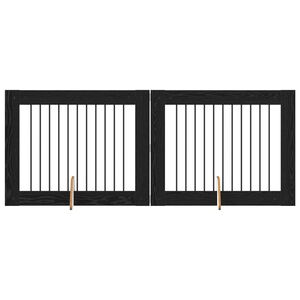 vidaXL Hundgrind med st&auml;llningar 2 pcs Svart ek 100 x 80 cm