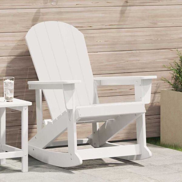 vidaXL Adirondack Gungstol Vit 92 x 73,5 x 92 cm HDPE