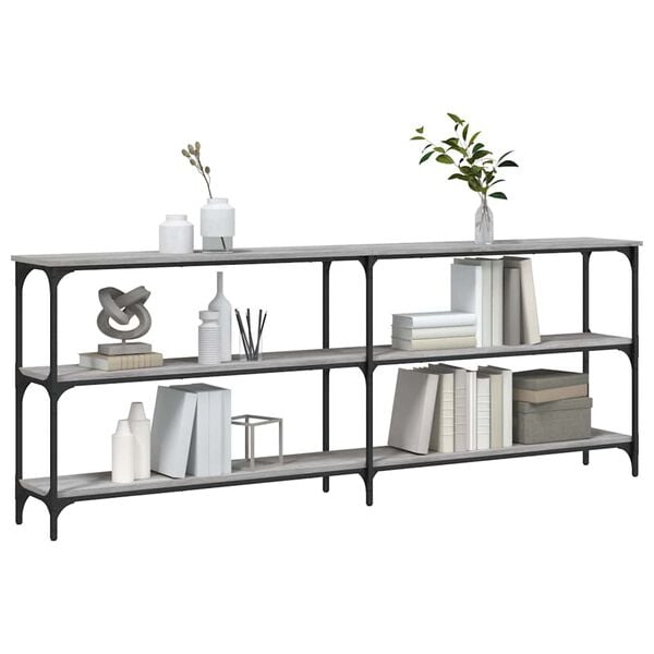 vidaXL Avlastningsbord gr&aring; sonoma 200x29x75 cm konstruerat tr&auml;