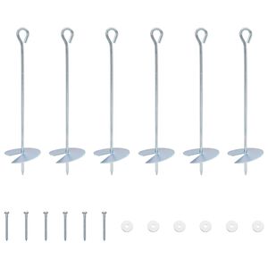 vidaXL Jordankare 6 pcs Silver &Oslash;10 x 40 cm Galvaniserat metall