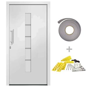 vidaXL Ytterd&ouml;rr aluminium och PVC vit 100x200 cm