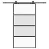 vidaXL Skjutd&ouml;rr med beslag svart 102,5x205 cm h&auml;rdat glas