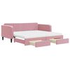 vidaXL Dagb&auml;dd utdragbar med l&aring;dor rosa 100x200 cm sammet